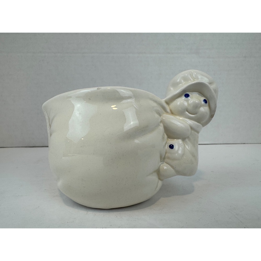 Vintage 1988 Pillsbury Doughboy Ceramic Creamer Pitcher Poppin Fresh TPC White‎